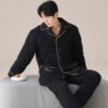 Mens Three-layer Quilted Loungewear For Fall And Winterwear It Indoors Or Out