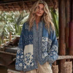 Linen Shawl-printed Buttonless Shirt Travel Ethnic-style Shawl - GKNH57164U5, 4XL