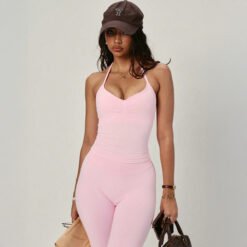 Versatile Halterneck Tank Top For Women - Pink, L