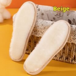 Children's Warm Insole Winter Fleece-lined Thickened Super Soft Sweat Absorbing And Deodorant - Beige, 30Size