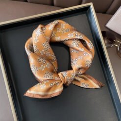 Beige Silk Square Scarf For Womenversatile And Easy To Style