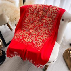 Cashew Flower Embroidered Scarf Shawl For Women