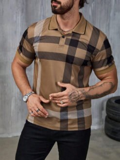 Mens Casual Printed Button-up Shirt With A Lapel Collar - MB13SQ250908Y020, XL