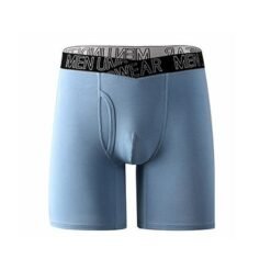 V-Shape Mens Breathable Boxer Briefs For Running And Fitness  Extended Length - Gray And Blue, XXL