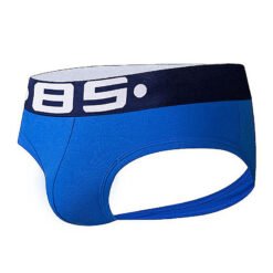 Men's Sexy Cotton Low-rise Shorts - Blue, L
