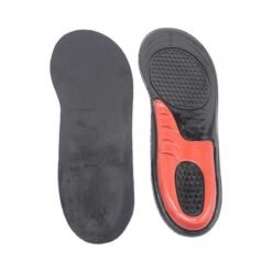 Men's And Women's Sports High Skin-friendly Sweat-absorbent Shock-absorbing And Pressure-relieving Insole - Black And Red, L