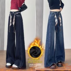 AutumnWinter Black Gold And Blue Flared High-Waist Jeans