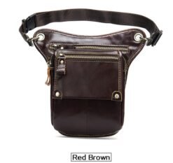 Vintage leather crossbody bag - Red coffee