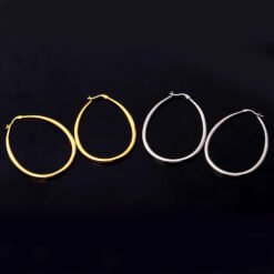 Alternative view of Women's Glossy Large Hoop Earrings