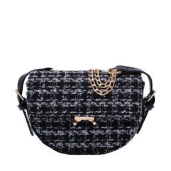 Checked shoulder bag - Black