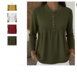 Womens Casual Crew-neck Knit Top - Green, M