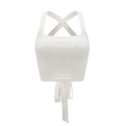 Hundred Wear Basic Cross Beautiful Back Tank-top - White, S