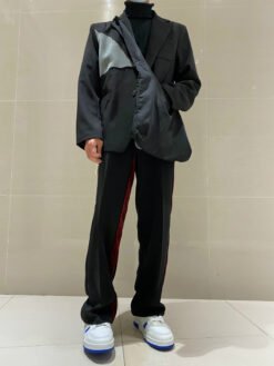 Casual Pants Loose Straight Leg Wide-Leg Pants - Red wine, 4XL