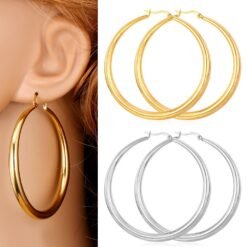 Women's Glossy Large Hoop Earrings