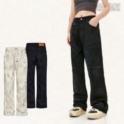 Alternative view of Handheld Brush Distressed Straight Jeans