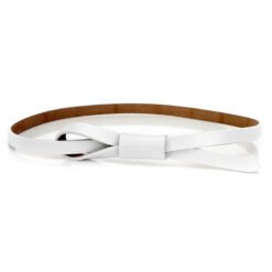 Thin fashion belt - White