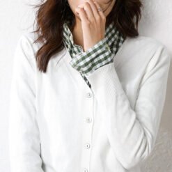 Knitted Cardigan Long Sleeve Button V-neck Cropped Sweater Coat - White, XL