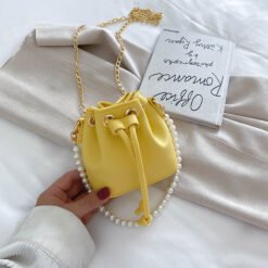 Vintage pearl crossbody bag - Yellow