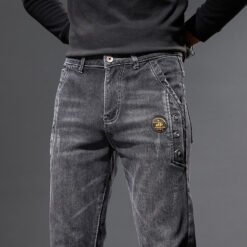 Mens Autumn Denim Jeans Casual Pants