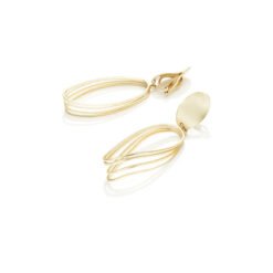 Women's matte metal hoop earrings - Gold