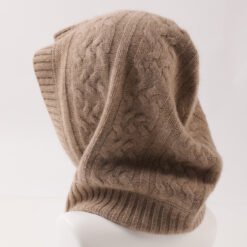 Alternative view of Warm cashmere couple knit cable one-piece hat