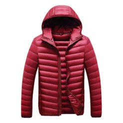 Men's lightweight down jacket - Red, XXL