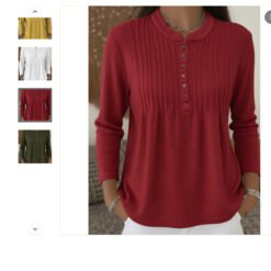 Womens Casual Crew-neck Knit Top - Red, M