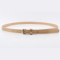 Thin Belt Fashion Belt Small Steel Buckle Belt - Gold