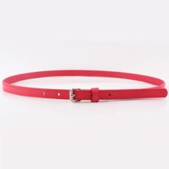 Thin Belt Fashion Belt Small Steel Buckle Belt - Red
