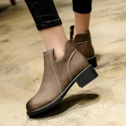 Autumn new Martin boots and female boots - Light tan, 35