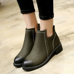 Autumn new Martin boots and female boots - Green, 38