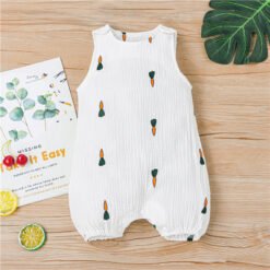Casual Sleeveless White Children's Pullover Jumpsuit