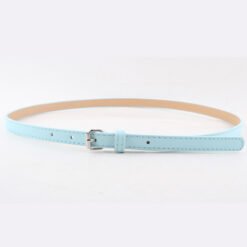 Thin Belt Fashion Belt Small Steel Buckle Belt - Light Blue