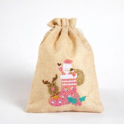 Christmas Gift Diamond Painted Red Wine Bag - C