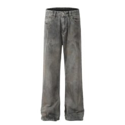 American Retro Distressed Straight Jeans - Gray, L