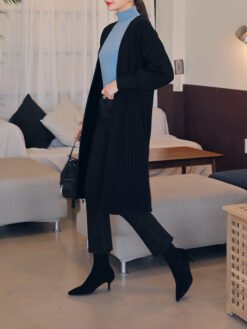 Lazy knit cardigan - Black, One size