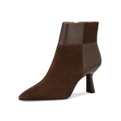 Slimming Brown Stiletto Ankle Boots - Brown Plain Lining, 39
