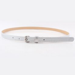 Thin Belt Fashion Belt Small Steel Buckle Belt - Silver