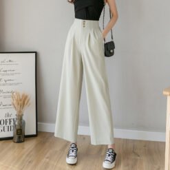 Women's casual wide-leg pants - White, XL