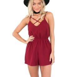 Chiffon jumpsuit jumpsuit - Wine red, S