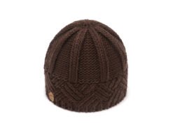 Retro Style Rhombus Lattice Thick Needle Wool Knit Hat - Coffeevertical bar cross