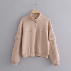 Ribbed Half-Zip Pullover