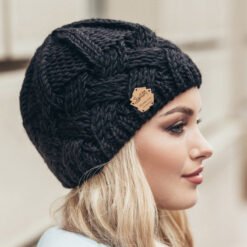 Retro Style Rhombus Lattice Thick Needle Wool Knit Hat