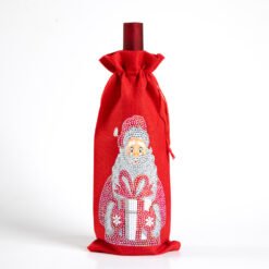 Christmas Gift Diamond Painted Red Wine Bag - E