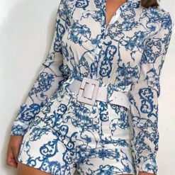Alternative view of White print jumpsuit