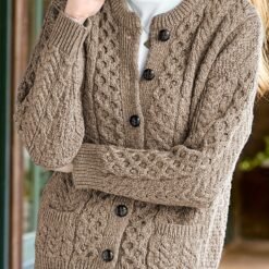 Women's Casual Knit Cardigan Sweater Cozy Long Sleeve - Camel, XL