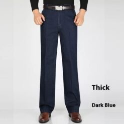 Men's Jeans High Waist Loose Casual Denim Trousers Denim Trousers - Dark Blue Thick Styles, 43 Yards