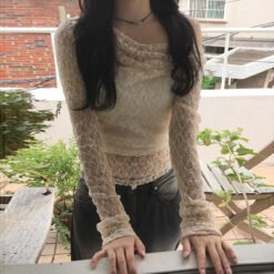 Alternative view of Pure Lace Long Sleeve Women Blouse Top