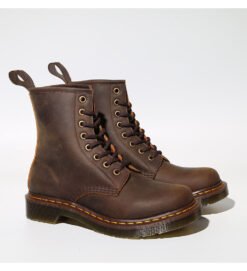 Alternative view of Cowhide British Retro Brown Flat Work Ankle Boots