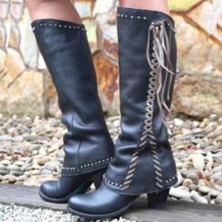 Autumn And Winter New Leather Boots Boots Women's Boots - Black, 36